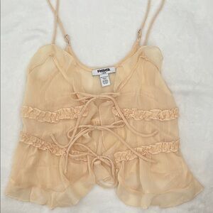 RSQ Women's Tan Ruffled Camisole